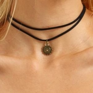 Layered Sun Pendant Chocker